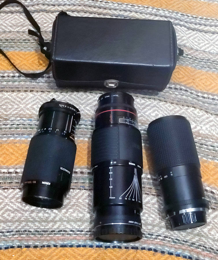 Lens Bundle | Sigma Zoom 75-300mm  |  Kiron macro 80-200mm | RMC Tokina 80-200mm | READ DESCRIPTION