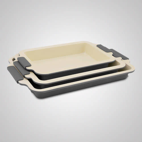 Royalty Line 3-piece Ceramic Coating Roasting Pan Set - Grey(READ THE DESCRIPTION)