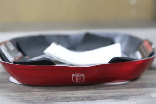 BERLINGER HAUS 28CM MARBLE COATING GRILL PAN - BURGUNDY METALLIC (REFURBISHED)(NO HANDLE)