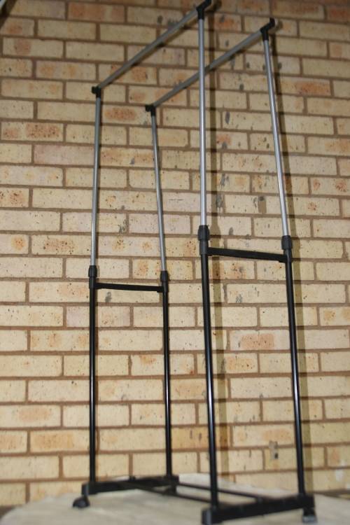 Double Pole Adjustable Clothes Rack