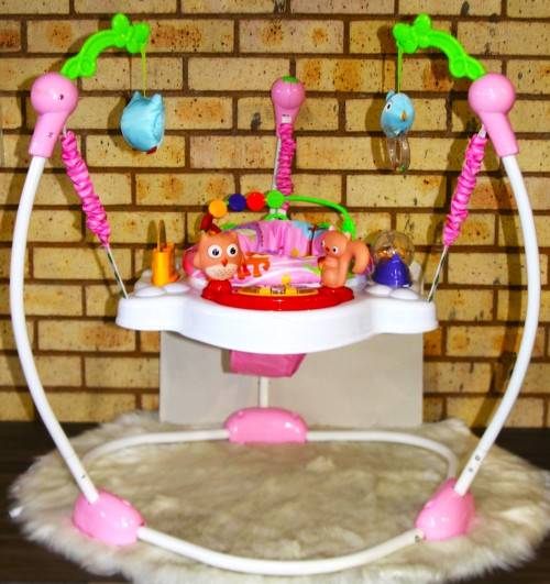 Multifunction Rolling Infant Bouncer Seat Toys Baby Walker Baby jumper-PINK