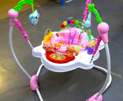 Multifunction Rolling Infant Bouncer Seat Toys Baby Walker Baby jumper-PINK