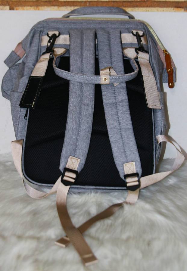 New Stylish Multi-Functional Baby Diaper Bag & Bed - Grey