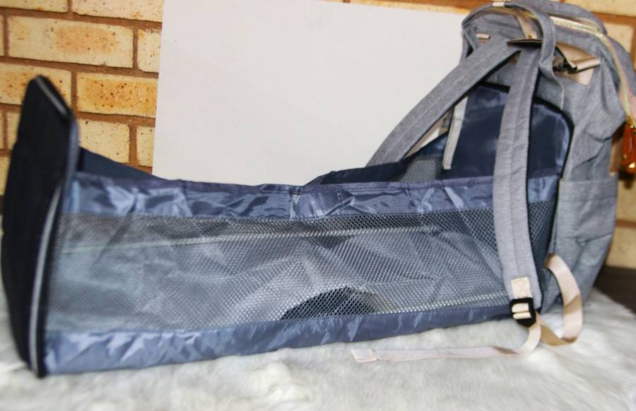 New Stylish Multi-Functional Baby Diaper Bag & Bed - Grey