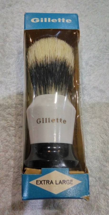 Gillette Extra Large Shave Brush (1970's,  in box, unused)