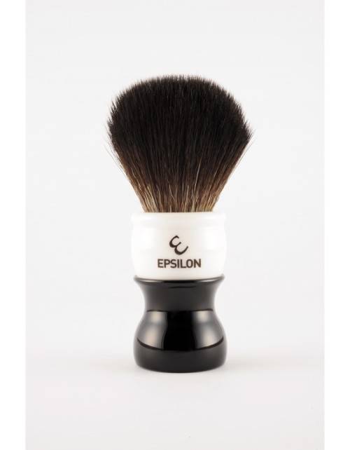 Epsilon Synthetic Black Fibre Shaving Brush (Black / White)