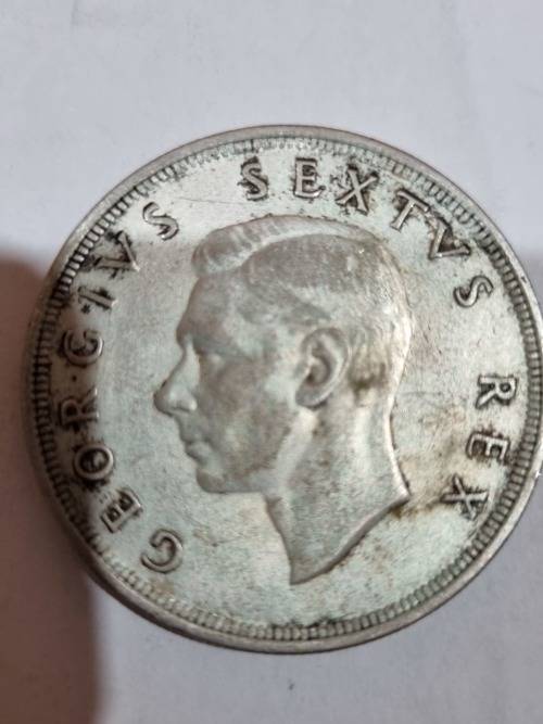 SA Union Silver 5 Shillings 1951 (Silver 50% and 28.28g) - good condition