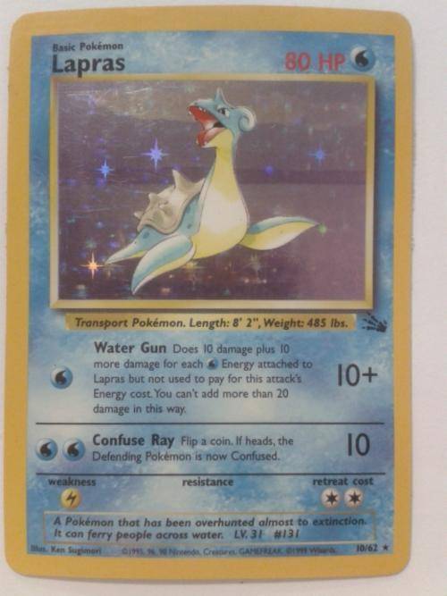 Pokemon Lapras 10/62 Rare Holo