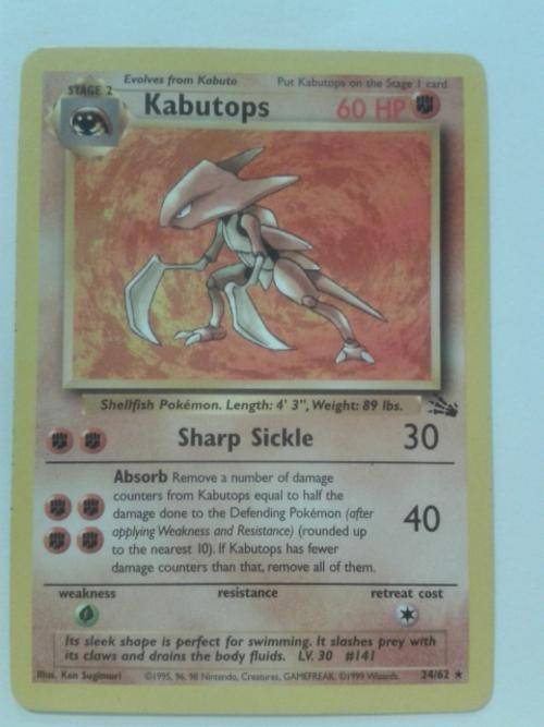 Pokemon Kabutops 24/62 Rare