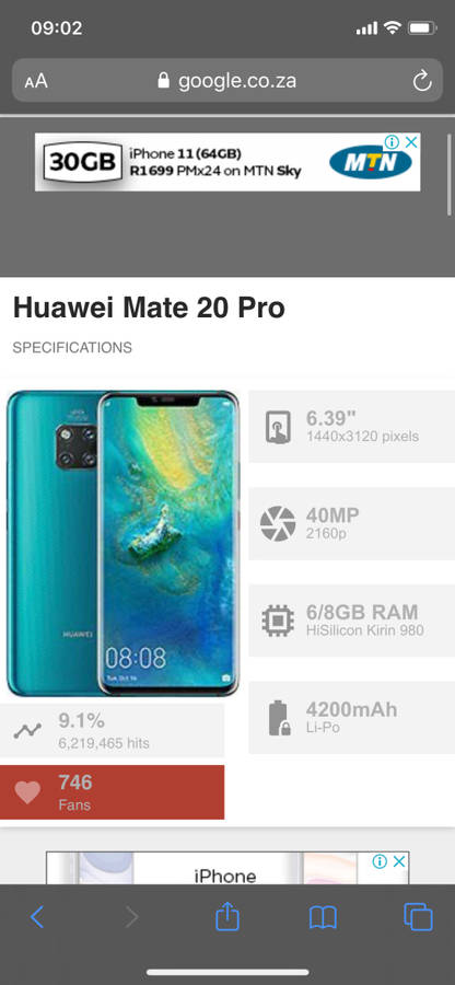 Huawei Mate 20 PRO Black 128 GB