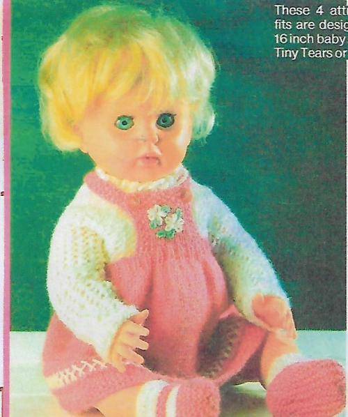 Knitting Vintage First Love Doll - Blouse, Pinnafore Dress & Shoes PDF Pattern