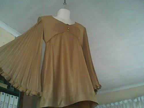 VINTAGE STUNNING  GOLDEN  METALIC MINI DRESS - SIZE 36 - VERY GOOD CONDITION