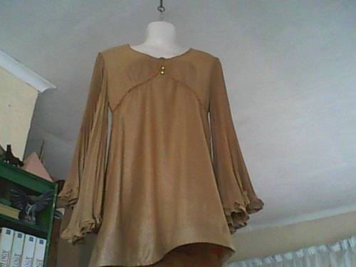 VINTAGE STUNNING  GOLDEN  METALIC MINI DRESS - SIZE 36 - VERY GOOD CONDITION