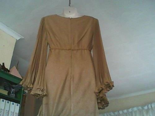 VINTAGE STUNNING  GOLDEN  METALIC MINI DRESS - SIZE 36 - VERY GOOD CONDITION