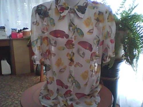 MARINE SEA FISH & SHELL SHEER WOMEN'S TOP - SIZE 12 - VERY GOOD CONDITION