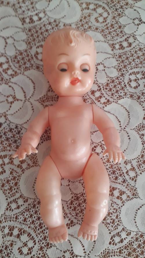 Vintage Baby Doll Jointed Blue Sleep Eyes Made in Hong Kong - 1960`S