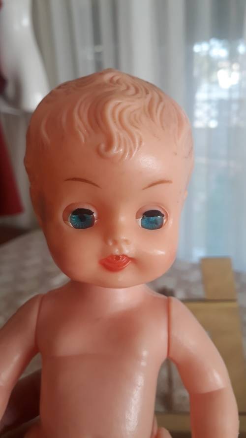 Vintage Baby Doll Jointed Blue Sleep Eyes Made in Hong Kong - 1960`S