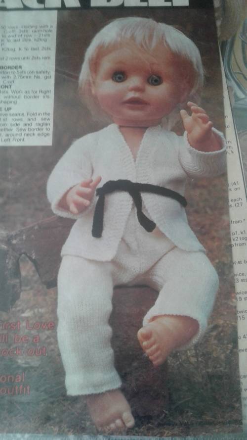 VINTAGE DOLL KNITTING: FIRST LOVE DOLL BLACK BELT PUB 1984