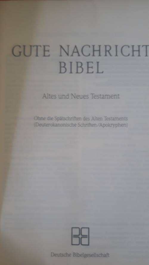 BOOK NON FICTION: GUTE NACHRICHT BIBEL DEUTSCHE BIBELGESELLSCHAFT - HARDBAND