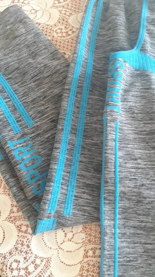 Active Sports Wear - Pre-Loved - Grey and Neon Blue