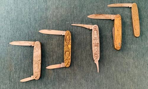 5x Very Collectable Paul Kruger Eendrag knives and more