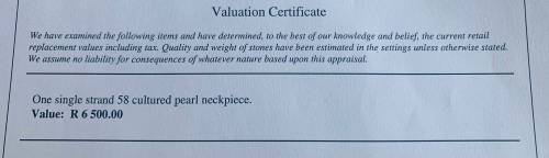 Stunning Single Strand 58 Cultured Pearl Neckpiece!! Valued @ R6500.00!