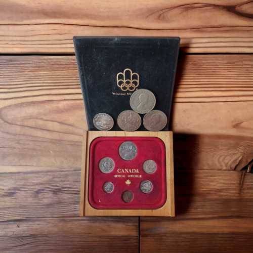 Rare vintage collectors Canadian coin set with other rare coins