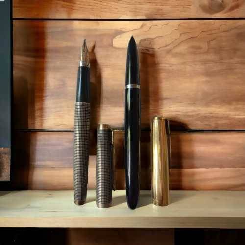 Rare vintage collectors sterling silver Parker & 1/10 12ct.R.Gold Parker fountain pens