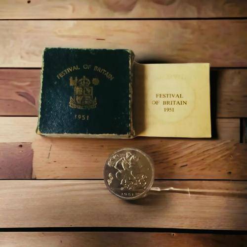 Valuable Rare vintage collectors 1951 Festival of Britain Five Shilling in excellent condition