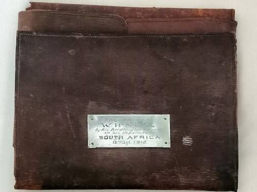 Vintage Collectors selection comprising of maths set, leather like folder & fountain pen nibs