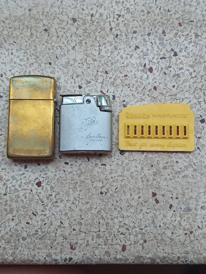 Collectors Benson & Hedges Zippo lighter and additional lighter and Ronson Redskin Flints NJ