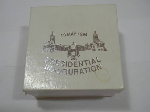 Empty Sa Mint Parliamentary VIP White Leather Box for Silver Inauguration R1 Proof