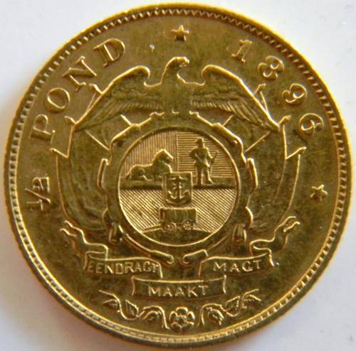 ZAR 1896 Gold HALF Pond - Superb High Grade Example and problem free