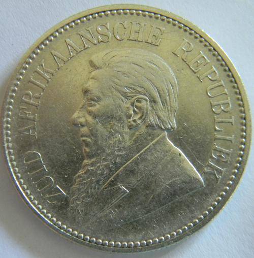 South Africa ZAR 1896 Silver Half Crown - Excellent