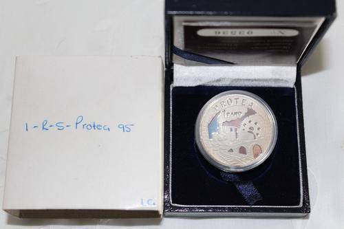 South Africa 1995 RAILWAYS Silver R1 PROOF As issued in SA Mint box with COA