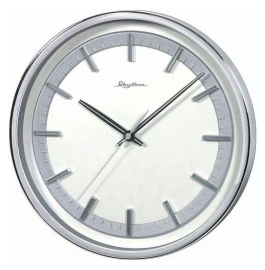 Silent Silver RHYTHM Wall Clock 30.2 cm