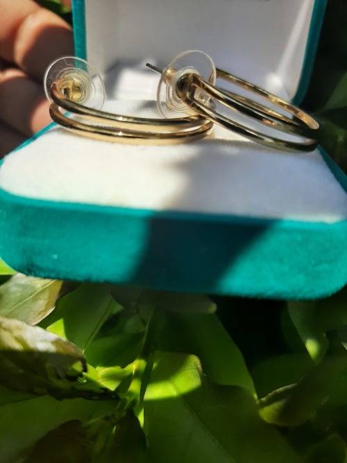 GOLDTONE VINTAGE HOOP EARRINGS