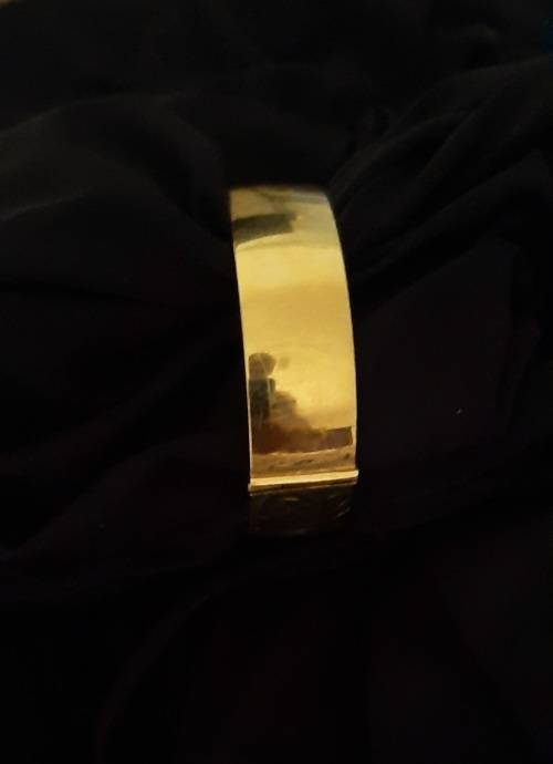 9CT GOLD BRONZE CORE VINTAGE FLORAL DESIGN BANGLE