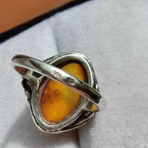 STERLING GENUINE BALTIC ANTIQUE RING