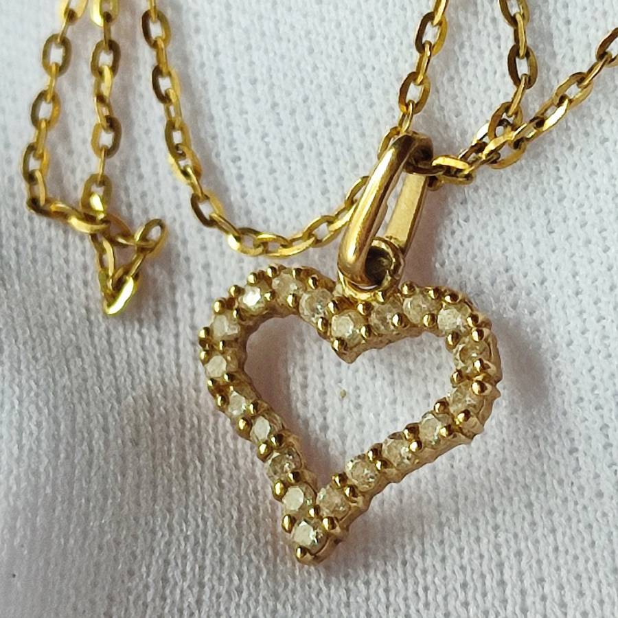 9CT GOLD CHAIN HEART PENDANT SET