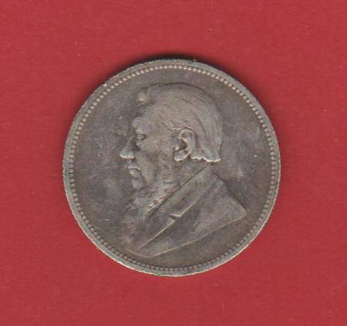 1892 PAUL KRUGER SILVER Z.A.R. 2 SHILLINGS - LOWEST MINTAGE