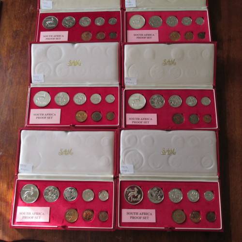 6 S.A. PROOF SETS 1975-1980 - EXCELLENT CONDITION - 1/2CENT - SILVER RAND - NO GOLD