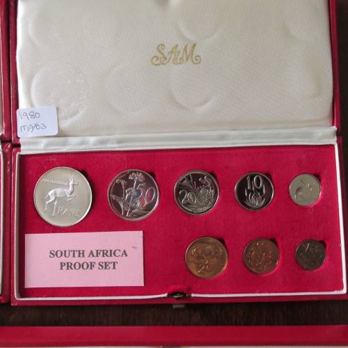 6 S.A. PROOF SETS 1975-1980 - EXCELLENT CONDITION - 1/2CENT - SILVER RAND - NO GOLD