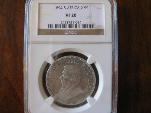 =STUNNING= EXTREMELY FINE 1894 Z.A.R HALF CROWN NGC GRADED XF40