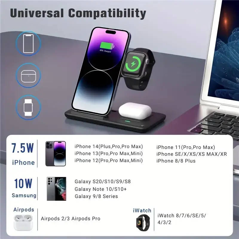 3 In 1 Fast Wireless Charging Station