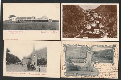 4 postcards depicting scenes on ST HELENA during the Anglo Boer War