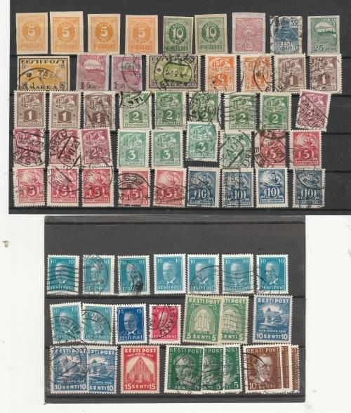 Bulk collection mostly used stamps of ESTONIA -  Republic 1918-1941
