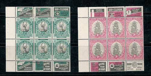 Two MH 1935-37 booklet panes (1/2d and 1d)