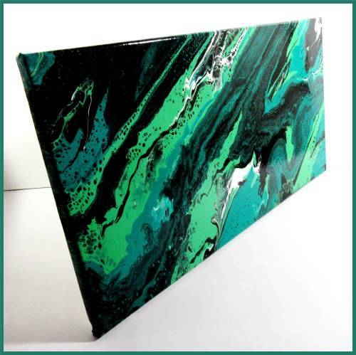 Acrylic Pour Painting  -  Shadows of Jade