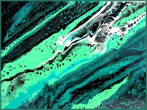 Acrylic Pour Painting  -  Shadows of Jade